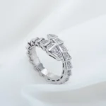 [BV]SERPENTI RING SILVER DIAMOND PAVED 4MM - Image 4