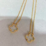 [VCA]CLOVER ROCK CRYSTAL GOLD NECKLACE - Image 4