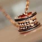 [BV]ZERO 1 ROCK PEDANT PINK GOLD BLACK NECKLACE - Image 4