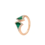 [BV]DREAM MALACHITE DIAMOND OPEN RING