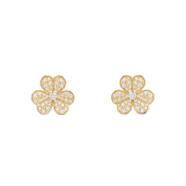 [VCA]FRIVOLE GOLD FLOWER DIAMOND EARRINGS