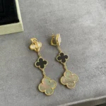 [VCA]CLOVER 3 MOTIF MOP ONYX DARK MOP GOLD EARRINGS - Image 10