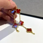[VCA]CLOVER 5 MOTIFS RED AGATE  BRACELET - Image 6