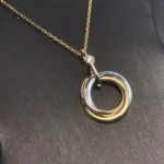 [CA]TRINITY SILVER GOLD PINK GOLD NECKLACE - Image 7