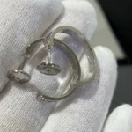 [CA]LOVE DIAMOND SILVER HOOP EARRINGS - Image 6