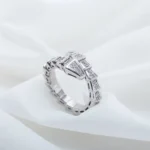 [BV]SERPENTI RING SILVER DIAMOND PAVED 4MM - Image 10