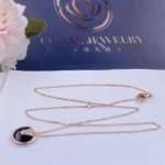 [CA]AMULETTE ROSE GOLD ONYX NECKLACE - Image 3