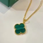 [VCA]CLOVER 25MM MALACHITE GOLD NECKLACE - Image 2