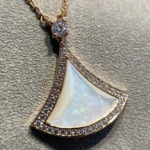 [BV]DREAM MOP DIAMOND PAVED PINK GOLD NECKLACE - Image 6