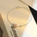 [LV]SUN MOTIF PINK MOP SILVER BRACELET - Image 4
