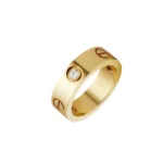 [CA]LOVE RING 5.5MM 3 DIAMONDS GOLD - Image 3