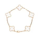 [VCA]CLOVER 5 MOTIF ROCK CRYSTAL BRACELET