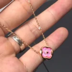 [LV]COLOR BLOSSOM PINK MOP SUN GOLD NECKLACE