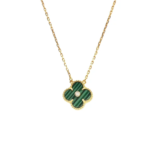 [VCA]CLOVER 15MM DIAMOND TURQUOISE NECKLACE