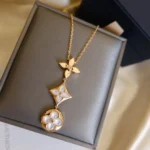 [LV]COLOR BLOSSOM LARIAT NECKLACE GOLD WHITE MOTHER PEARL AND DIAMOND - Image 8