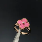 [VCA]CLOVER RHODONITE ROSE GOLD RING - Image 2