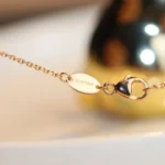 [CMT]JEUX MALACHITE 1 DIAMOND PINK GOLD NECKLACE - Image 4