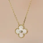 [VCA]CLOVER 15MM DIAMOND GOLD NECKLACE - Image 2
