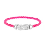 [FR]CHANCE LARGE 8 FIGURE BUCKLE HALF DIAMOND BRACELET SILVER - Image 4