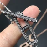 [HM]HM NECKLACE PLATINUM ROSE GOLD DIAMOND - Image 8