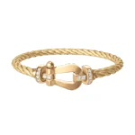 [FR]FORCE LARGE HORSESHOE HALF DIAMOND BRACELET GOLD