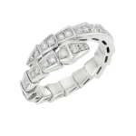 [BV]SERPENTI RING SILVER DIAMOND PAVED 4MM
