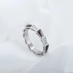 [BV]SERPENTI RING SILVER  DIAMOND BLACK MOP 3MM - Image 3