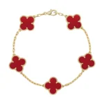 [VCA]CLOVER 5 MOTIFS RED AGATE  BRACELET - Image 2