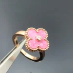 [VCA]CLOVER RHODONITE ROSE GOLD RING