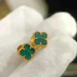 [VCA]CLOVER MINI 9.5MM MALACHITE  EARRINGS - Image 4