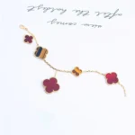 [VCA]CLOVER BRACELET 5 MOTIFS CARNELIAN TIGER EYE - Image 3