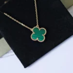 [VCA]CLOVER 15MM MALACHITE SINGLE FLOWER  NECKLACE - Image 5