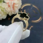[VCA]CLOVER ONYX RING - Image 5