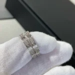 [CA]LOVE DIAMOND SILVER HOOP EARRINGS - Image 2