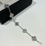 [VCA]CLOVER 5 MOTIF SILVER DIAMOND BRACELET - Image 2