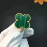 [VCA]CLOVER MALACHITE RING - Image 2
