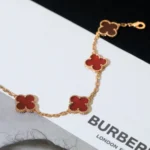 [VCA]CLOVER 5 MOTIFS RED AGATE  BRACELET - Image 5