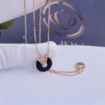 [CA]AMULETTE ROSE GOLD ONYX NECKLACE - Image 2