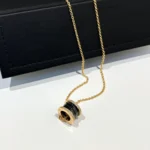 [BV]ZERO 1 BLACK CERAMIC DIAMOND GOLD NECKLACE - Image 5