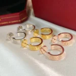 [CA]LOVE EARRINGS 5.7MM 2 DIAMONDS - Image 5