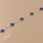 [VCA]CLOVER 5 MOTIFS BLUE AGATE BRACELET - Image 5