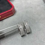 [CA]LOVE 5.5MM DIAMOND PAVED EARRINGS - Image 9