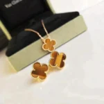 [VCA]CLOVER MEDIUM 1 MOTIFS TIGER EYE EARRINGS - Image 6