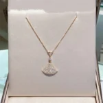 [BV]DREAM NECKLACE PINK GOLD FULL DIAMOND - Image 4