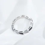 [BV]SERPENTI RING SILVER  DIAMOND BLACK MOP 3MM - Image 6