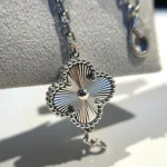 [VCA]CLOVER 5 MOTIF SILVER DIAMOND BRACELET - Image 8