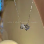 [VCA]PERLEE DOUBLE PENDANT SILVER DIAMOND NECKLACE - Image 5