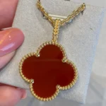 [VCA]CLOVER 25MM NECKLACE GOLD CARNELIAN - Image 2