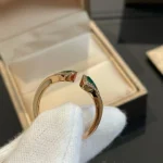 [BV]DREAM MALACHITE DIAMOND OPEN RING - Image 3