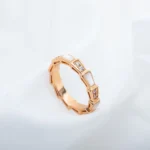 [BV]SERPENTI RING PINK GOLD DIAMOND MOP 3MM - Image 3